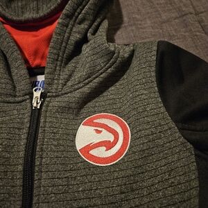 Gray and Black Atlanta HAWKS Boys' Zip-up Jacket